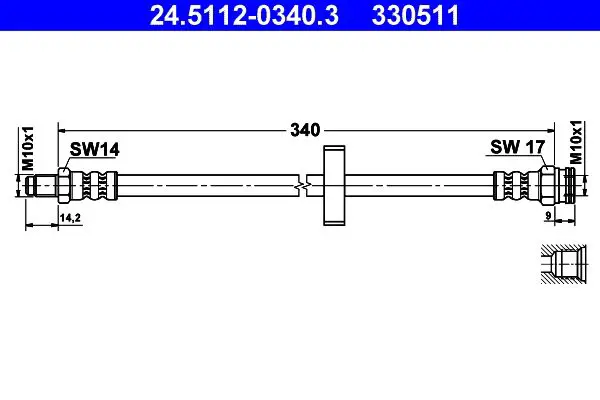 Handler.Part Brake hose ATE 24511203403 1