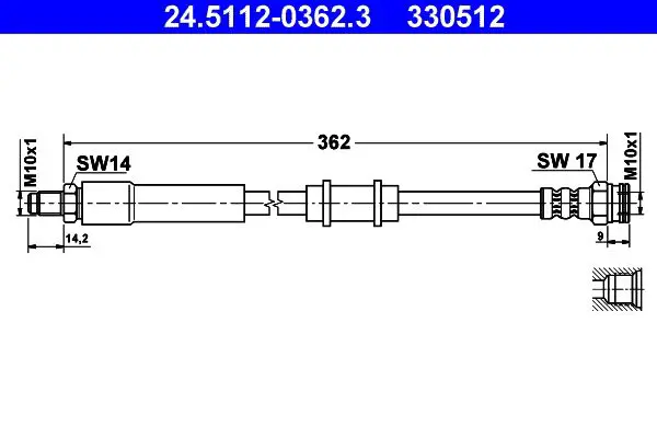 Handler.Part Brake hose ATE 24511203623 1