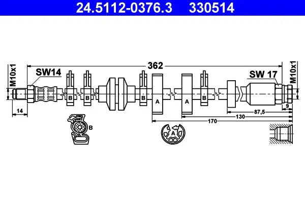 Handler.Part Brake hose ATE 24511203763 1