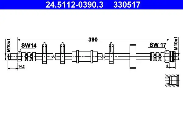 Handler.Part Brake hose ATE 24511203903 1