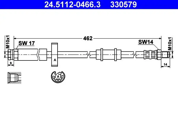 Handler.Part Brake hose ATE 24511204663 1