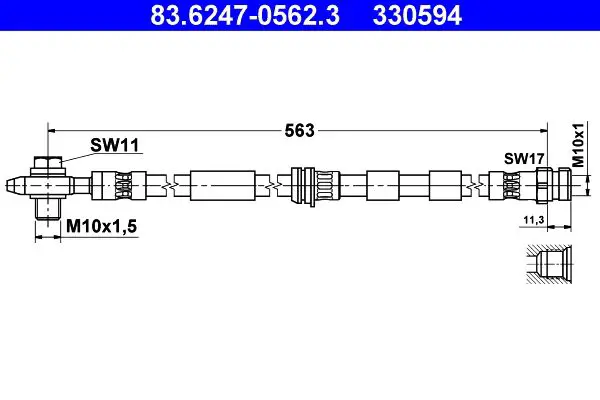 Handler.Part Brake hose ATE 83624705623 1