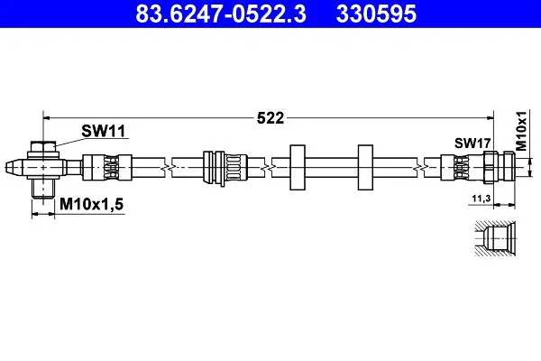 Handler.Part Brake hose ATE 83624705223 1