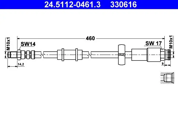 Handler.Part Brake hose ATE 24511204613 1