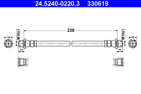 Handler.Part Brake hose ATE 24524002203 1