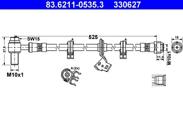 Handler.Part Brake hose ATE 83621105353 1