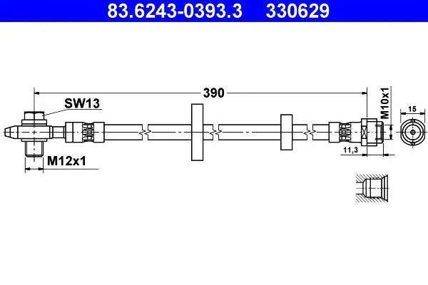 Handler.Part Brake hose ATE 83624303933 1