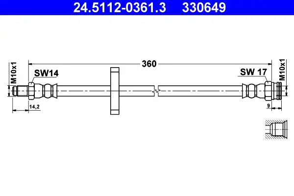 Handler.Part Brake hose ATE 24511203613 1