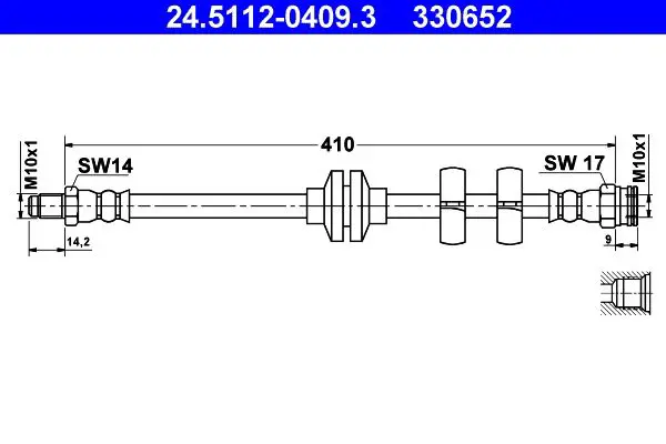 Handler.Part Brake hose ATE 24511204093 1