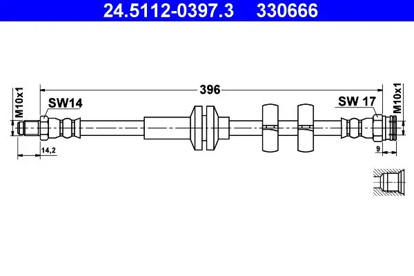 Handler.Part Brake hose ATE 24511203973 1