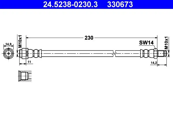 Handler.Part Brake hose ATE 24523802303 1