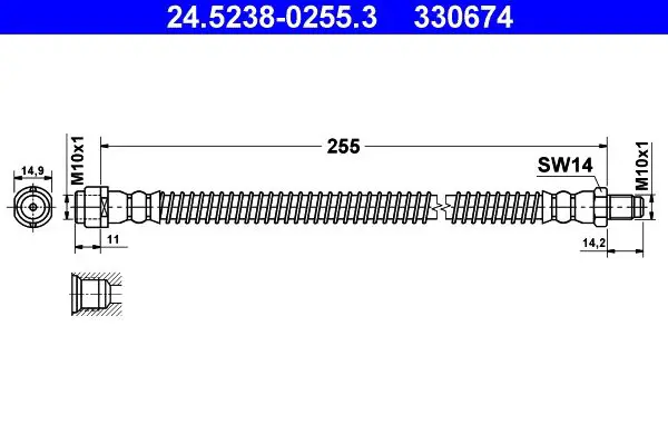 Handler.Part Brake hose ATE 24523802553 1