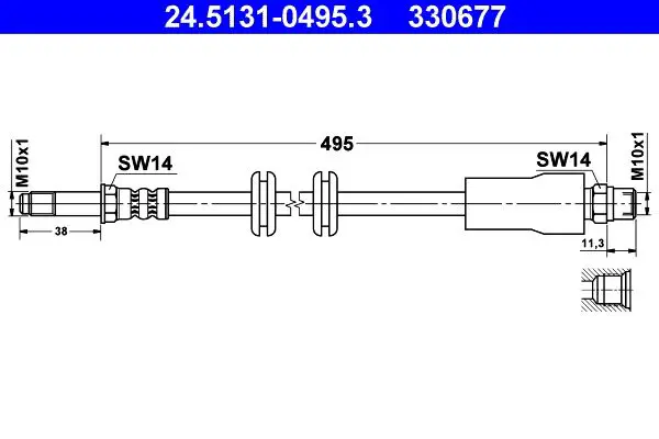 Handler.Part Brake hose ATE 24513104953 1