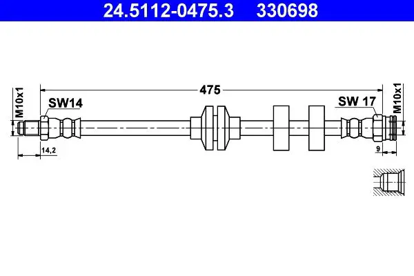 Handler.Part Brake hose ATE 24511204753 1