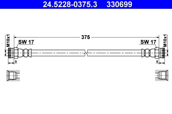 Handler.Part Brake hose ATE 24522803753 1