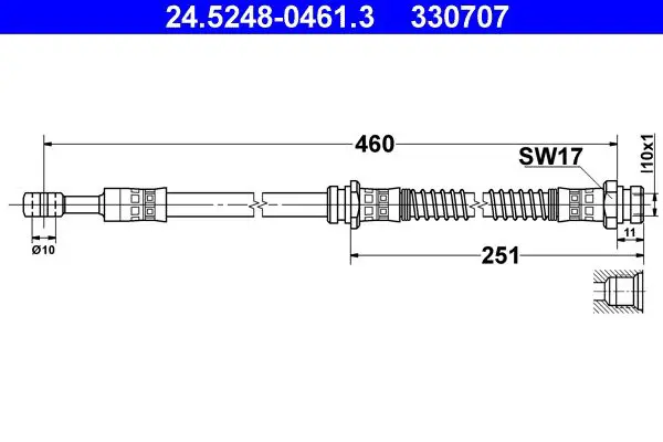 Handler.Part Brake hose ATE 24524804613 1