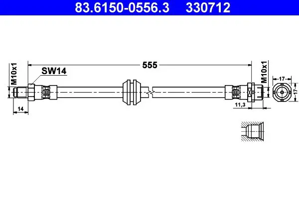 Handler.Part Brake hose ATE 83615005563 1