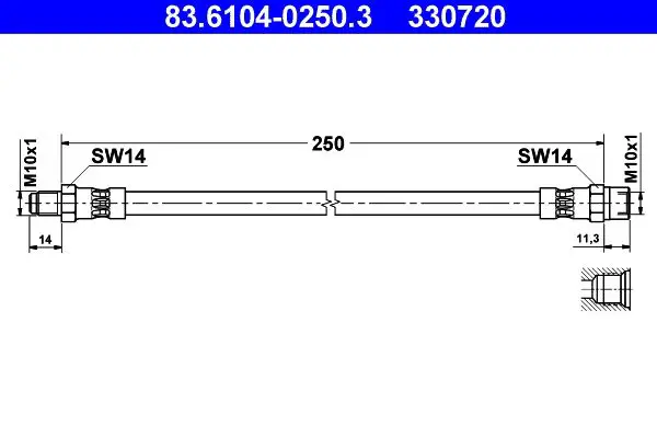 Handler.Part Brake hose ATE 83610402503 1