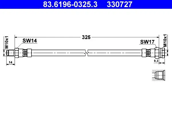 Handler.Part Brake hose ATE 83619603253 1