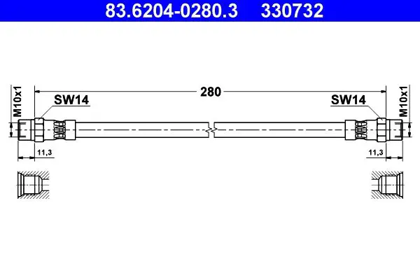 Handler.Part Brake hose ATE 83620402803 1