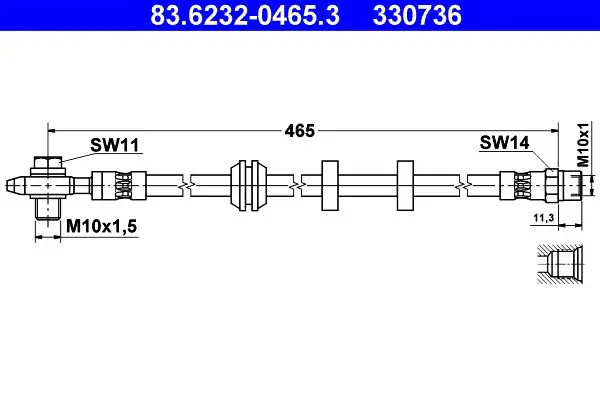 Handler.Part Brake hose ATE 83623204653 1