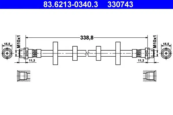 Handler.Part Brake hose ATE 83621303403 1