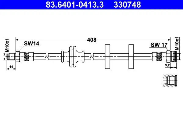 Handler.Part Brake hose ATE 83640104133 1