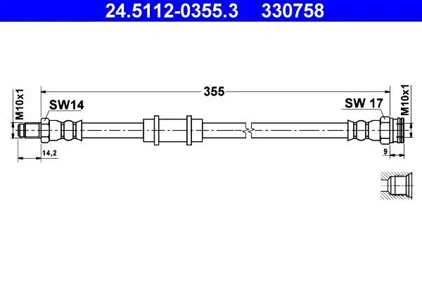 Handler.Part Brake hose ATE 24511203553 1