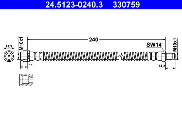 Handler.Part Brake hose ATE 24512302403 1