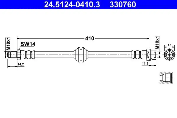 Handler.Part Brake hose ATE 24512404103 1