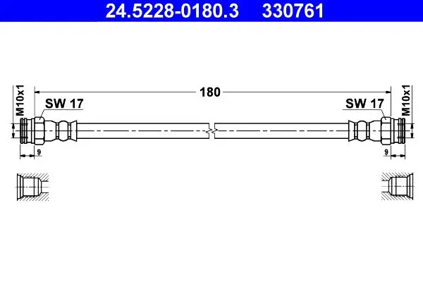 Handler.Part Brake hose ATE 24522801803 1