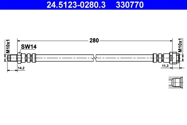 Handler.Part Brake hose ATE 24512302803 1