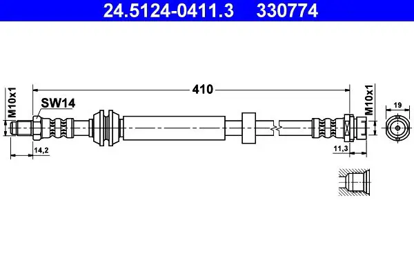 Handler.Part Brake hose ATE 24512404113 1