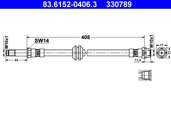 Handler.Part Brake hose ATE 83615204063 1