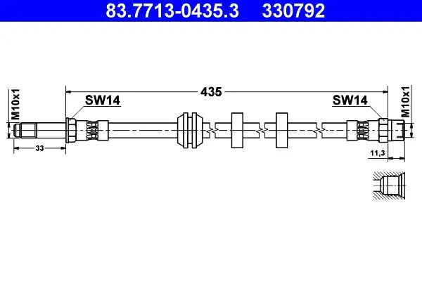 Handler.Part Brake hose ATE 83771304353 1