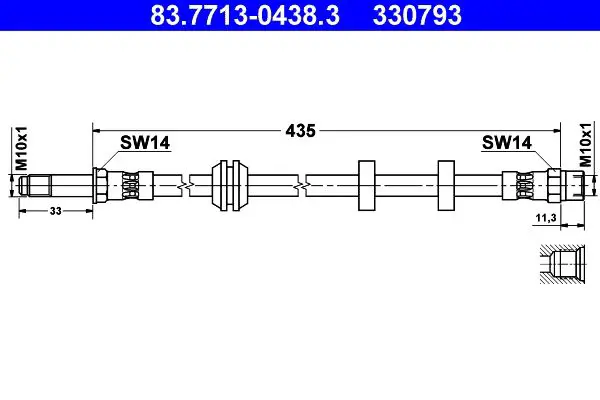 Handler.Part Brake hose ATE 83771304383 1