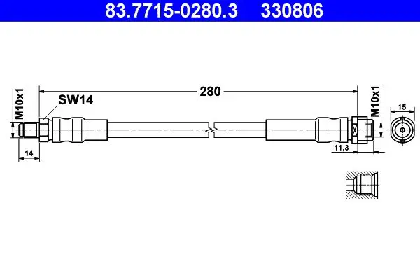 Handler.Part Brake hose ATE 83771502803 1