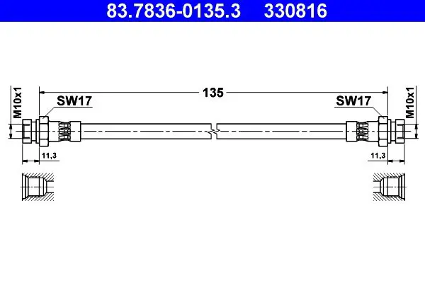 Handler.Part Brake hose ATE 83783601353 1