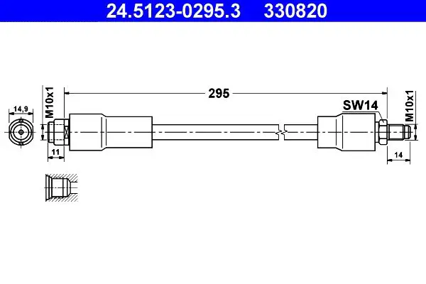 Handler.Part Brake hose ATE 24512302953 1