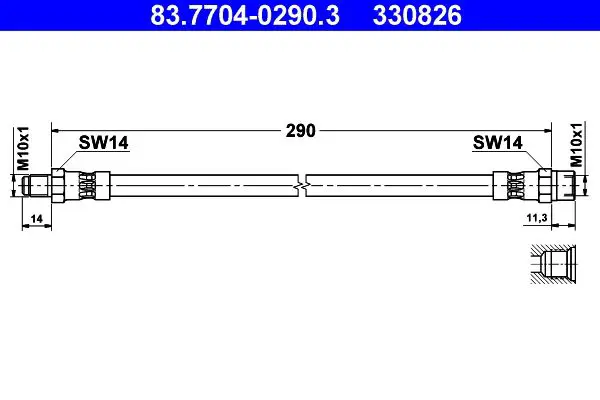 Handler.Part Brake hose ATE 83770402903 1