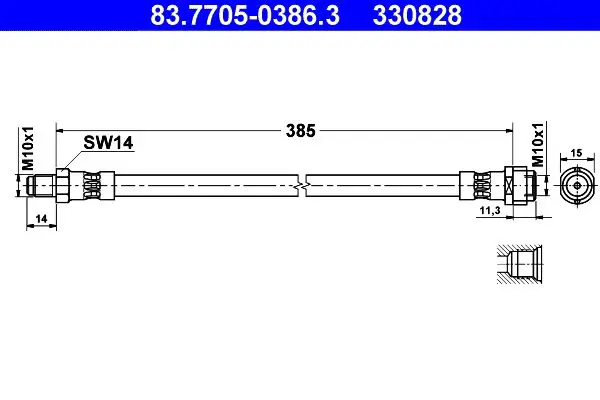 Handler.Part Brake hose ATE 83770503863 1