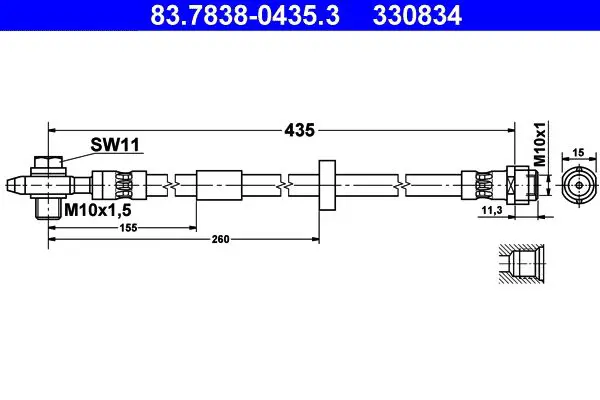 Handler.Part Brake hose ATE 83783804353 1