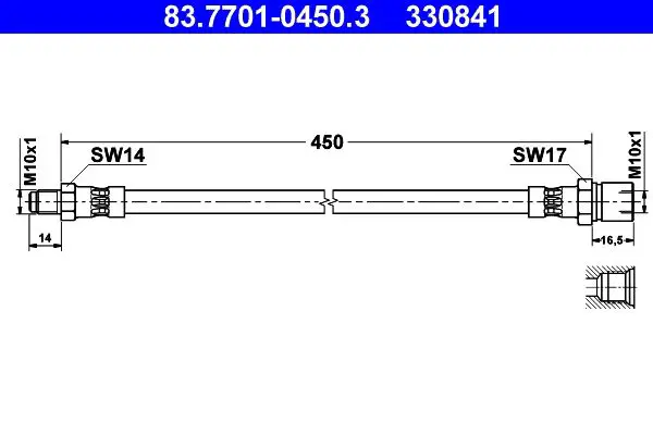 Handler.Part Brake hose ATE 83770104503 1