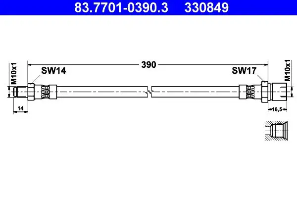 Handler.Part Brake hose ATE 83770103903 1