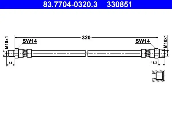 Handler.Part Brake hose ATE 83770403203 1