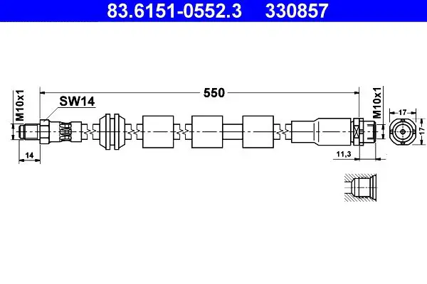 Handler.Part Brake hose ATE 83615105523 1