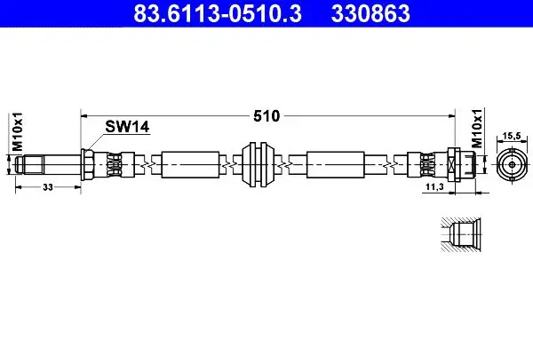 Handler.Part Brake hose ATE 83611305103 1