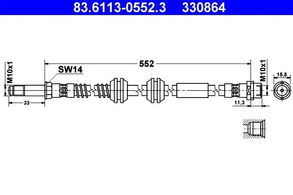 Handler.Part Brake hose ATE 83611305523 1