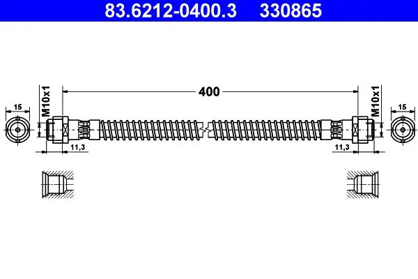 Handler.Part Brake hose ATE 83621204003 1