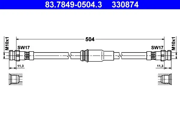 Handler.Part Brake hose ATE 83784905043 1